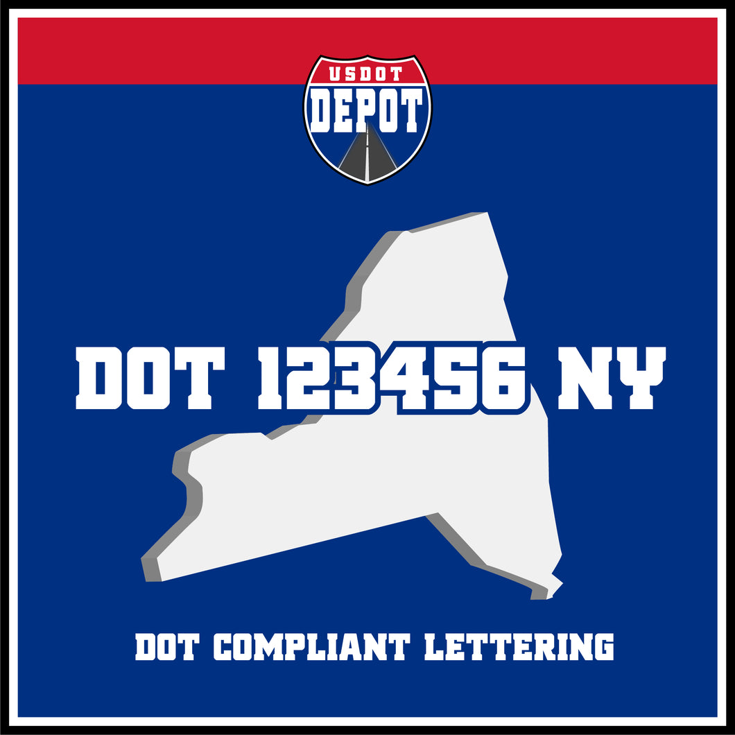 USDOT Number Sticker Decal Lettering New York (2-Pack)