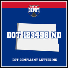 Load image into Gallery viewer, USDOT Number Sticker Decal Lettering North Dakota (2-Pack)
