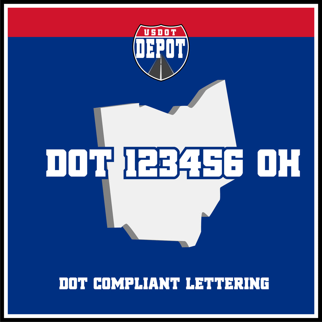 USDOT Number Sticker Decal Lettering Ohio (2-Pack)