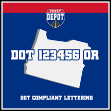 Load image into Gallery viewer, USDOT Number Sticker Decal Lettering Oregon (2-Pack)
