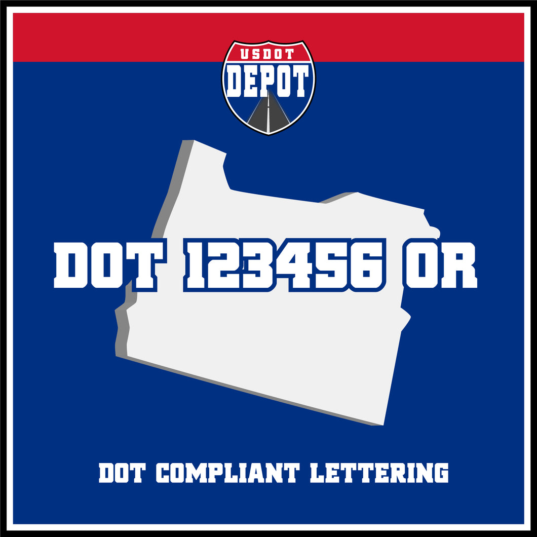 USDOT Number Sticker Decal Lettering Oregon (2-Pack)