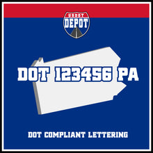 Load image into Gallery viewer, USDOT Number Sticker Decal Lettering Pennsylvania (2-Pack)
