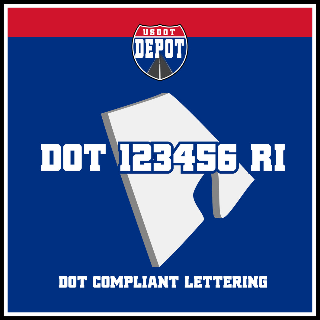 USDOT Number Sticker Decal Lettering Rhode Island (2-Pack)