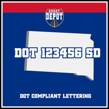 Load image into Gallery viewer, USDOT Number Sticker Decal Lettering South Dakota (2-Pack)
