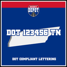 Load image into Gallery viewer, USDOT Number Sticker Decal Lettering Tennessee (2-Pack)
