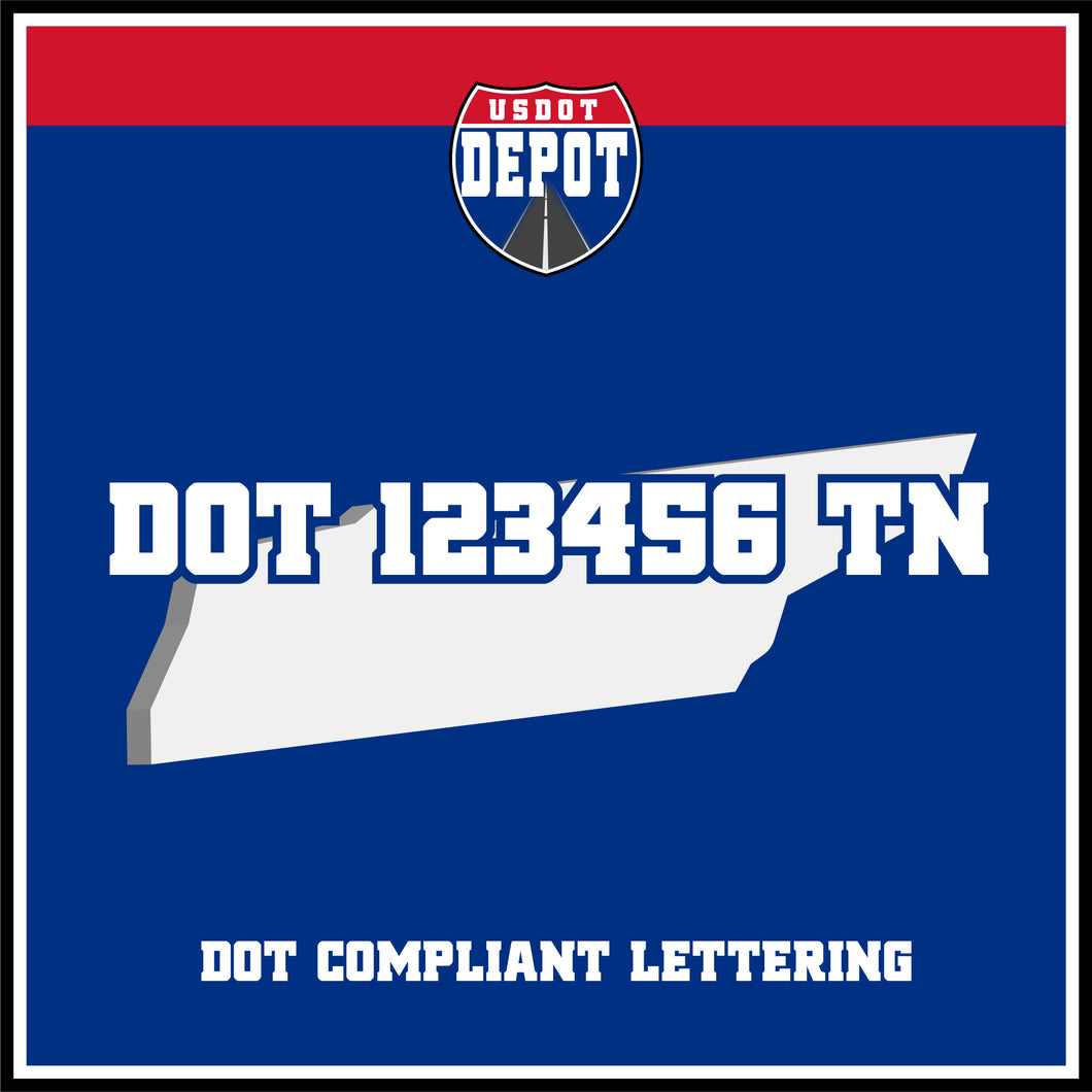USDOT Number Sticker Decal Lettering Tennessee (2-Pack)