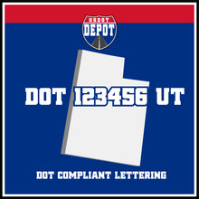 Load image into Gallery viewer, USDOT Number Sticker Decal Lettering Utah (2-Pack)
