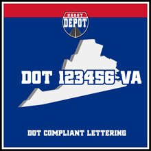 Load image into Gallery viewer, USDOT Number Sticker Decal Lettering Virginia (2-Pack)
