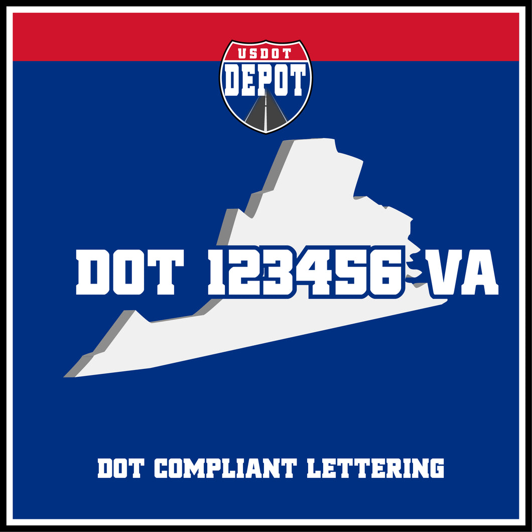 USDOT Number Sticker Decal Lettering Virginia (2-Pack)
