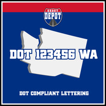 Load image into Gallery viewer, USDOT Number Sticker Decal Lettering Washington (2-Pack)
