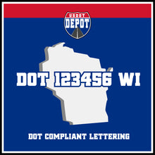 Load image into Gallery viewer, USDOT Number Sticker Decal Lettering Wisconsin (2-Pack)
