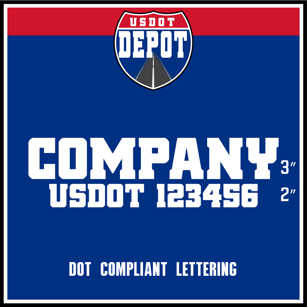 Company Name Truck Door Decal with USDOT Number Lettering (2-Pack)