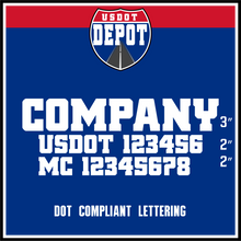 Load image into Gallery viewer, Company Name Door Decal with USDOT &amp; MC Lettering (2-Pack)
