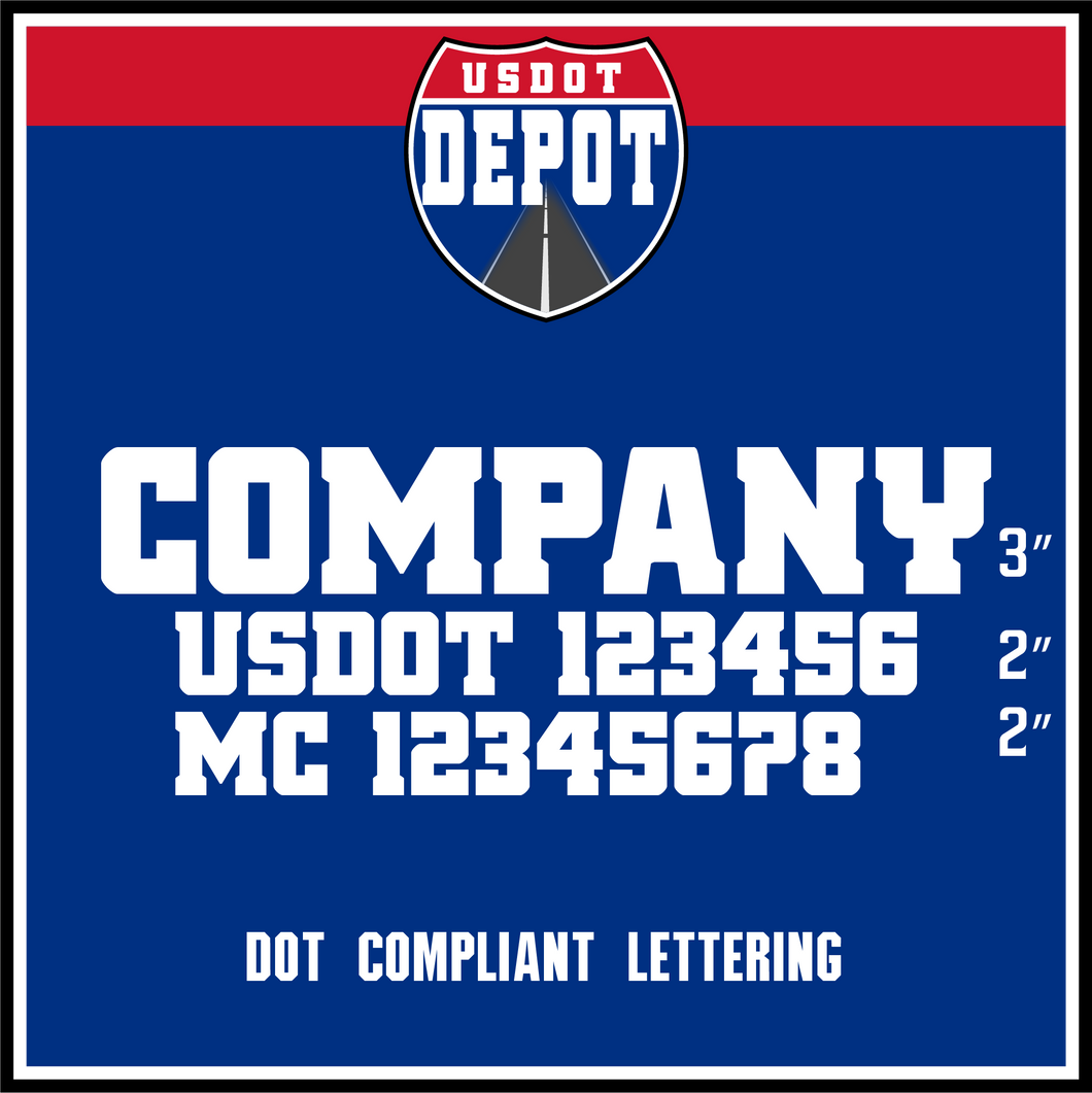 Company Name Door Decal with USDOT & MC Lettering (2-Pack)