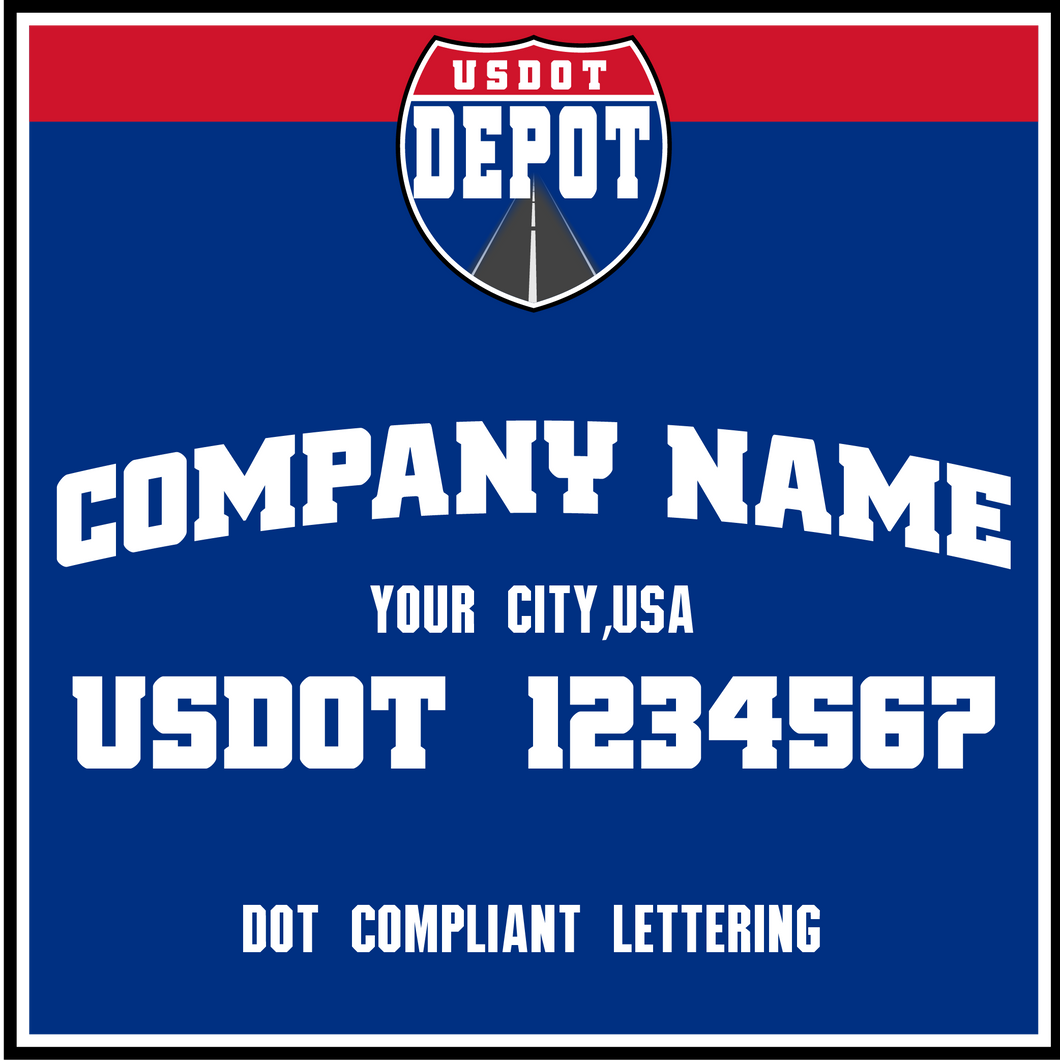 Arched Company Name Door Decal with USDOT Number Sticker Lettering (2-Pack)