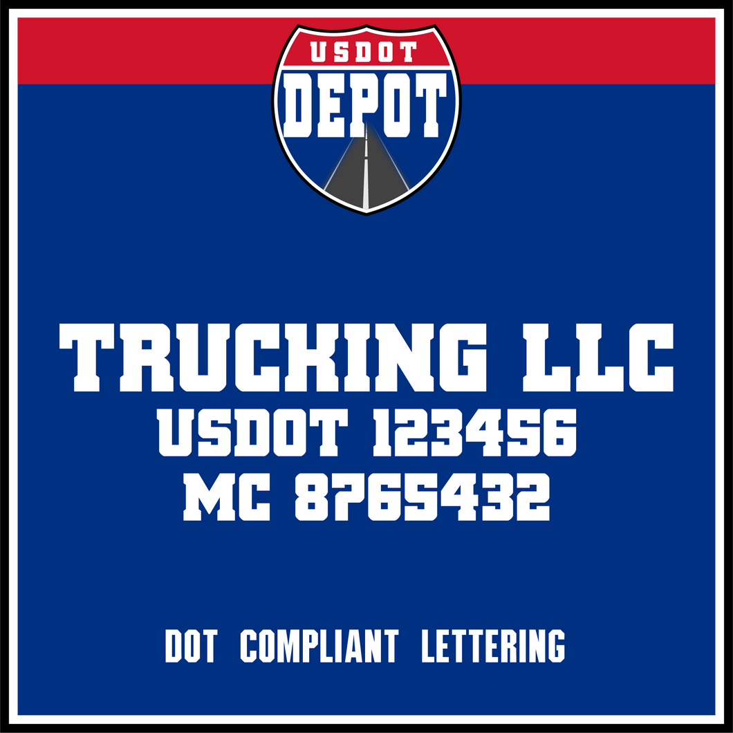 Trucking Business Name Door Decal with USDOT & MC Number Sticker (2-Pack)