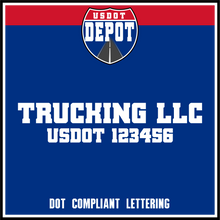 Load image into Gallery viewer, Trucking Business Name with USDOT Lettering Number Decal (2-Pack)
