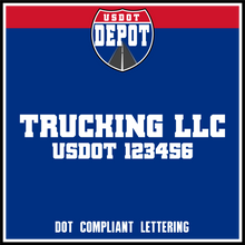 Load image into Gallery viewer, Trucking Company Name with USDOT Lettering Number Decal (2-Pack)
