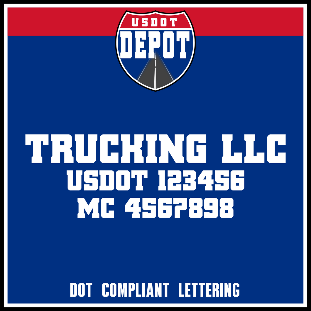 Trucking/Transport Name with USDOT & MC Number Decal Lettering (2-Pack)