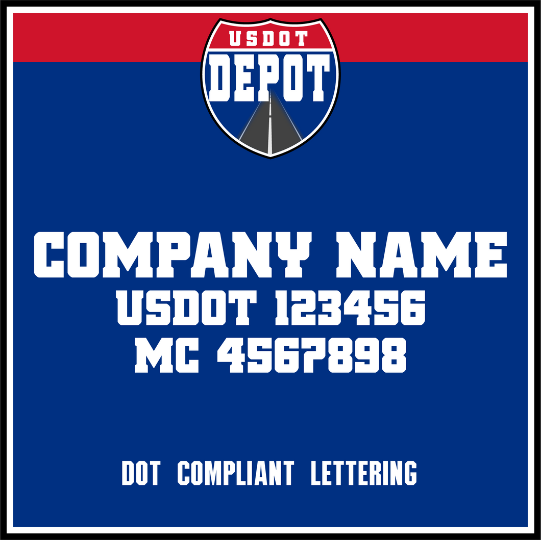 Company Name Truck Door Lettering Decal with USDOT & MC (2-Pack)