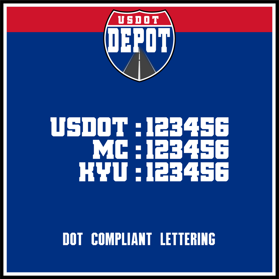 USDOT | MC | KYU Number Sticker Decal Lettering (2-Pack)