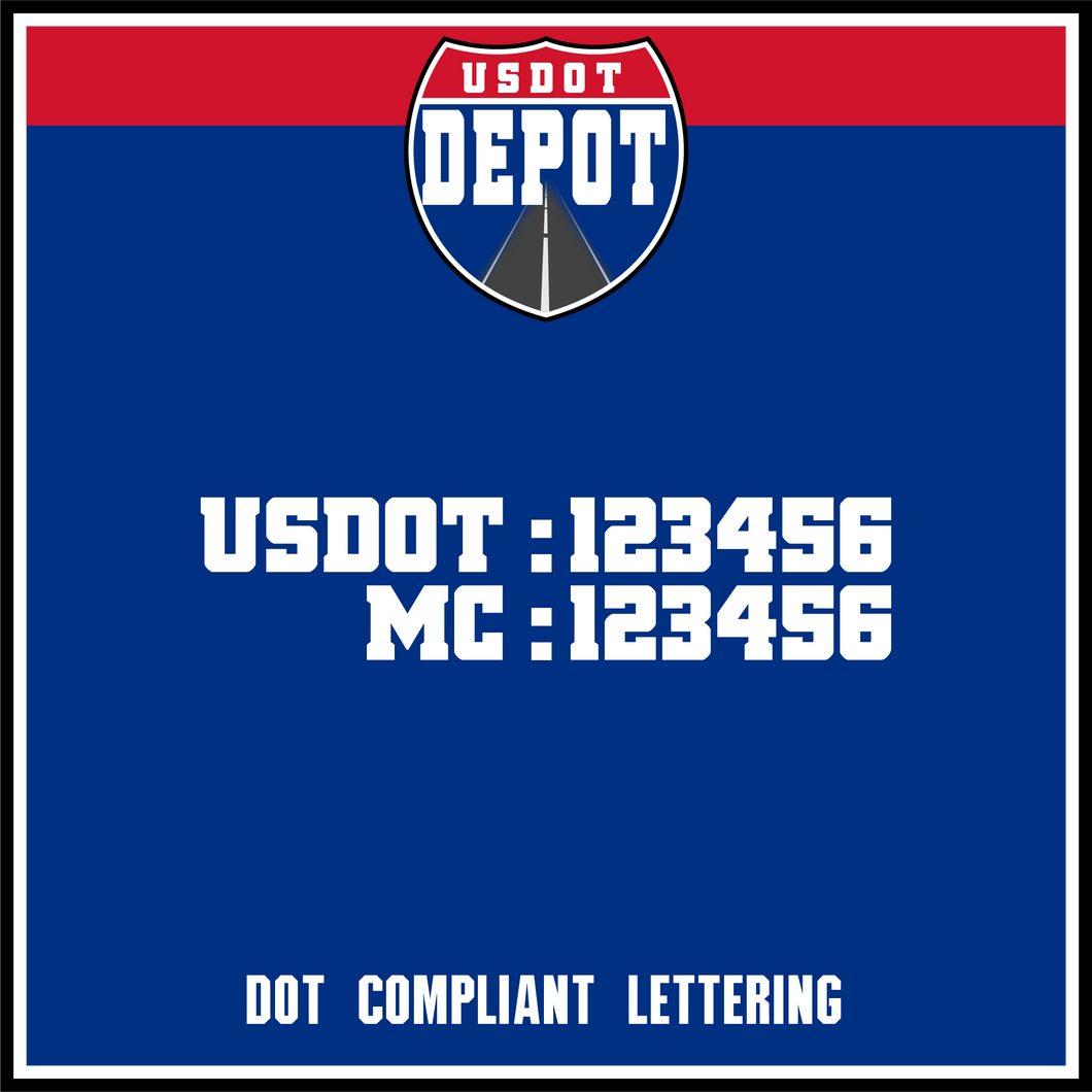 US DOT & MC Number Decal Sticker Lettering (2-Pack)