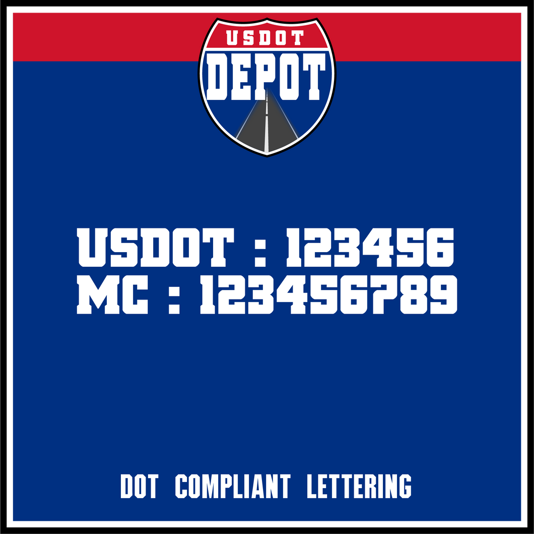 USDOT & MC Number Semi Truck Door Lettering Decal Stickers (2-Pack)