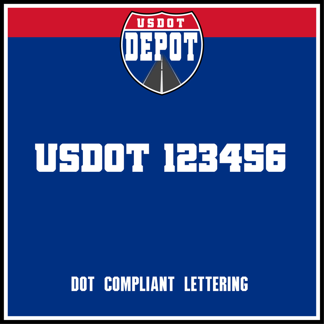 USDOT Number Sticker Decal Lettering (2-Pack)