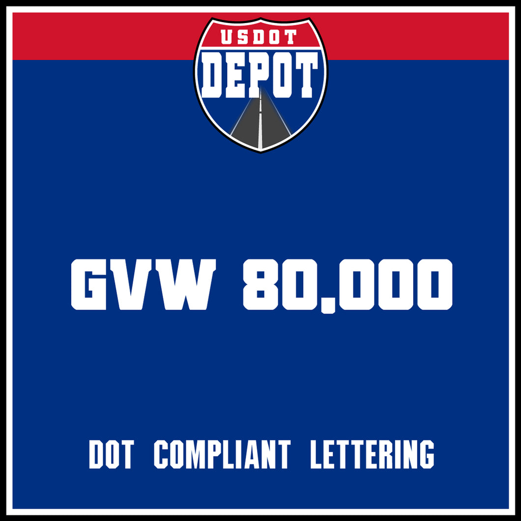 GVW Number Sticker Decal Lettering (2-Pack)