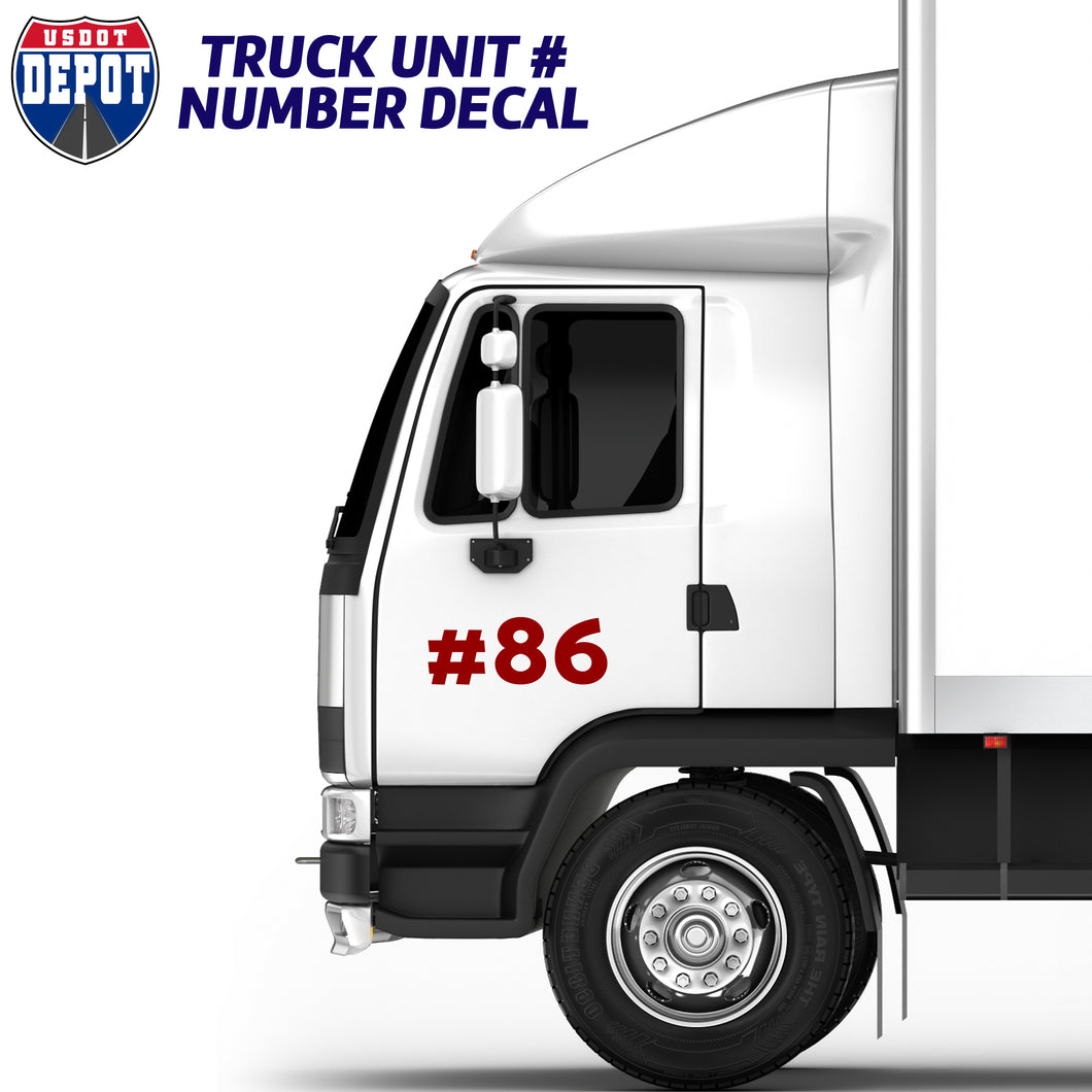 truck unit number decal