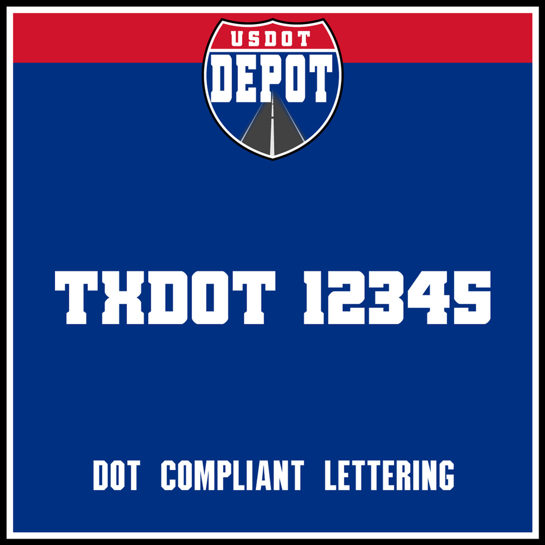 TXDOT Number Sticker Decal Lettering (2-Pack)