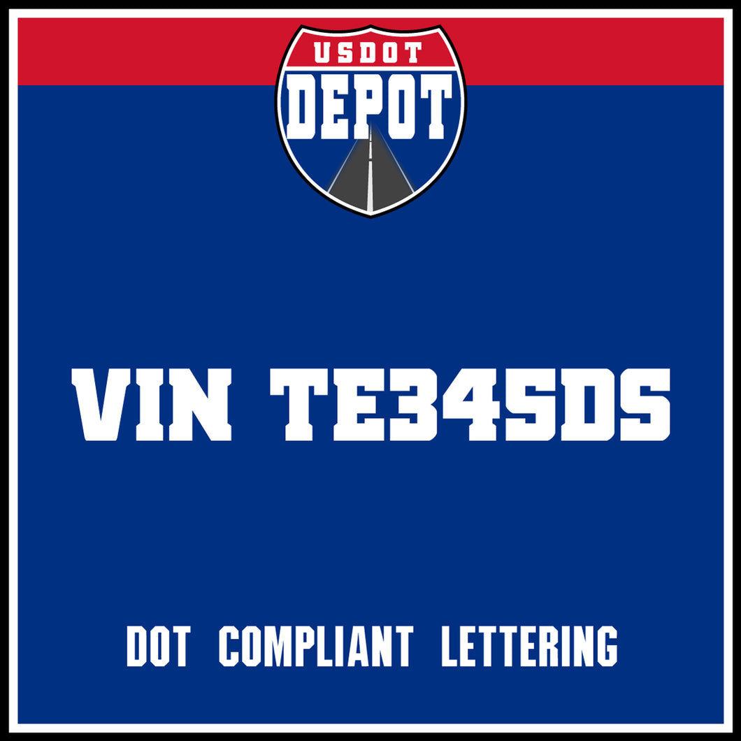 VIN Number Sticker Decal Lettering (2-Pack)
